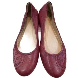 TORY BURCH Ruby Ballet Flat Cabernet Sz US 7.5